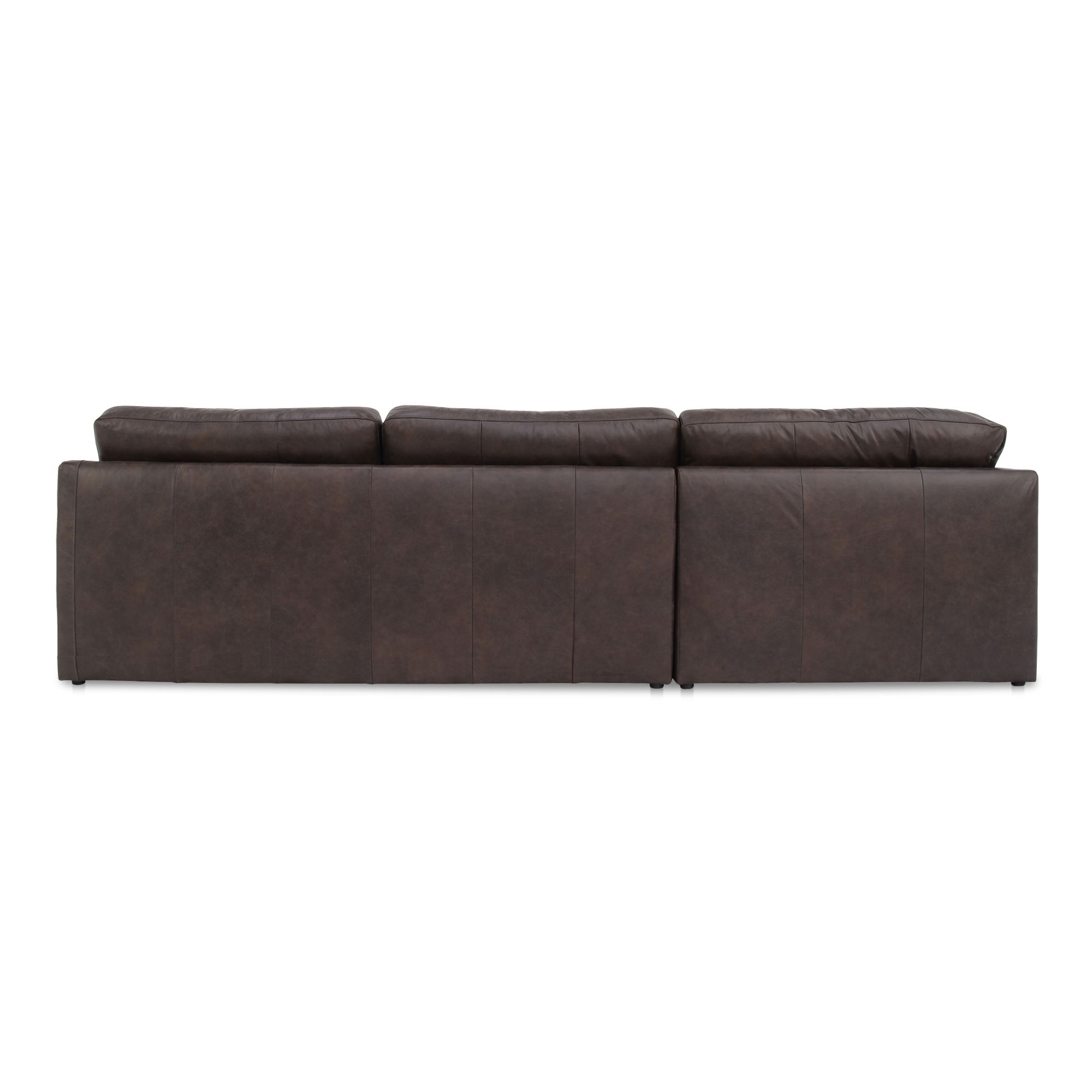 Thurlow 3 Piece Left Modular Sectional Espresso Brown Leather, Sectional Sofa by Moe's Home, 123.1" width x 33" height x 90.5" depth View 4