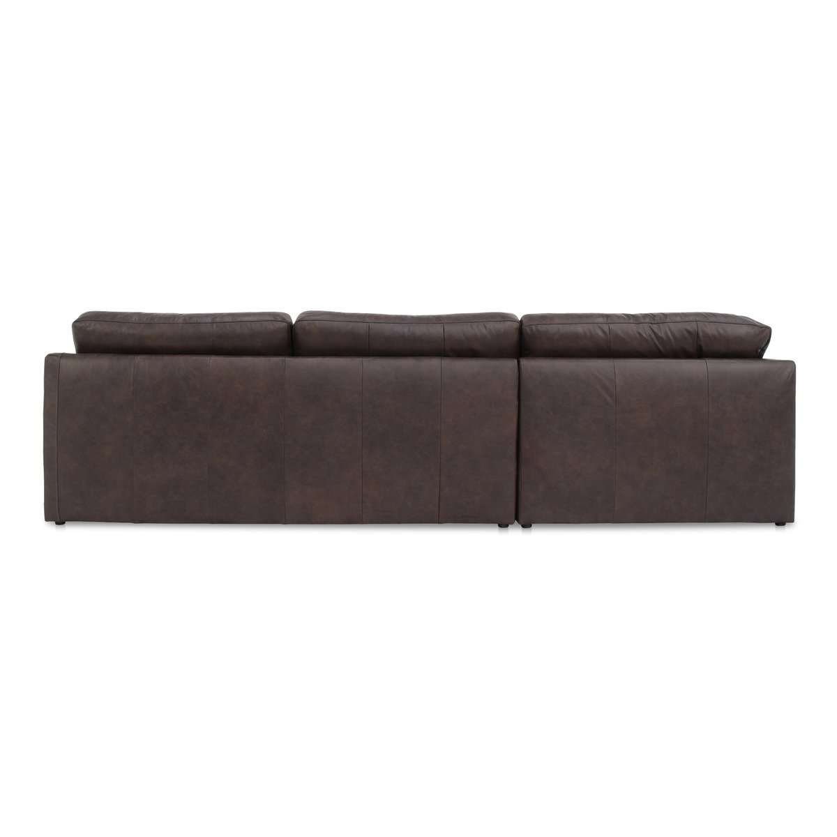 Thurlow 3 Piece Left Modular Sectional Espresso Brown Leather, Sectional Sofa by Moe's Home, 123.1" width x 33" height x 90.5" depth View 4
