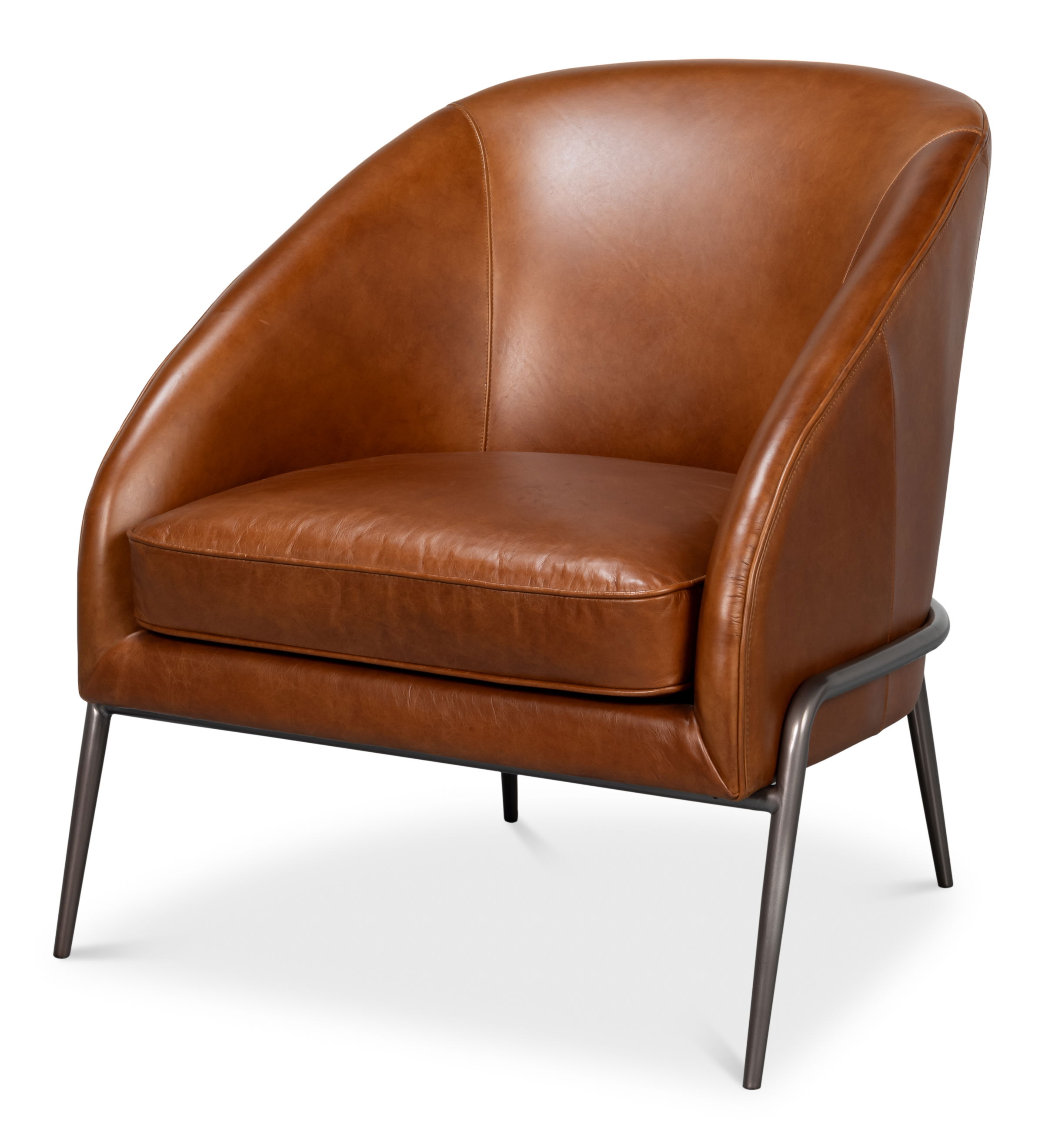 Simmons Leather Chair, Havana Brown large image 