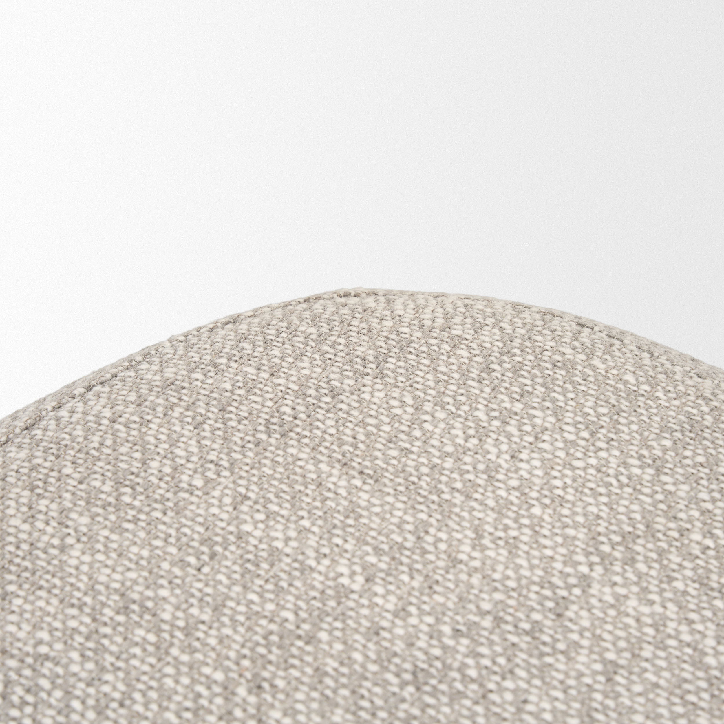 Siren Gray Fabric with Dark Brown Wood Round Accent Stool large image 