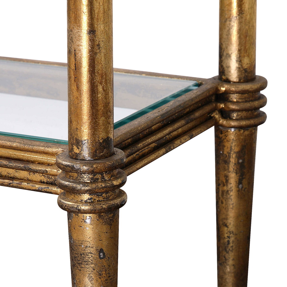 Elenio Glass Console Table, by Uttermost, 54" width x 32.37" height x 12" depth View 5