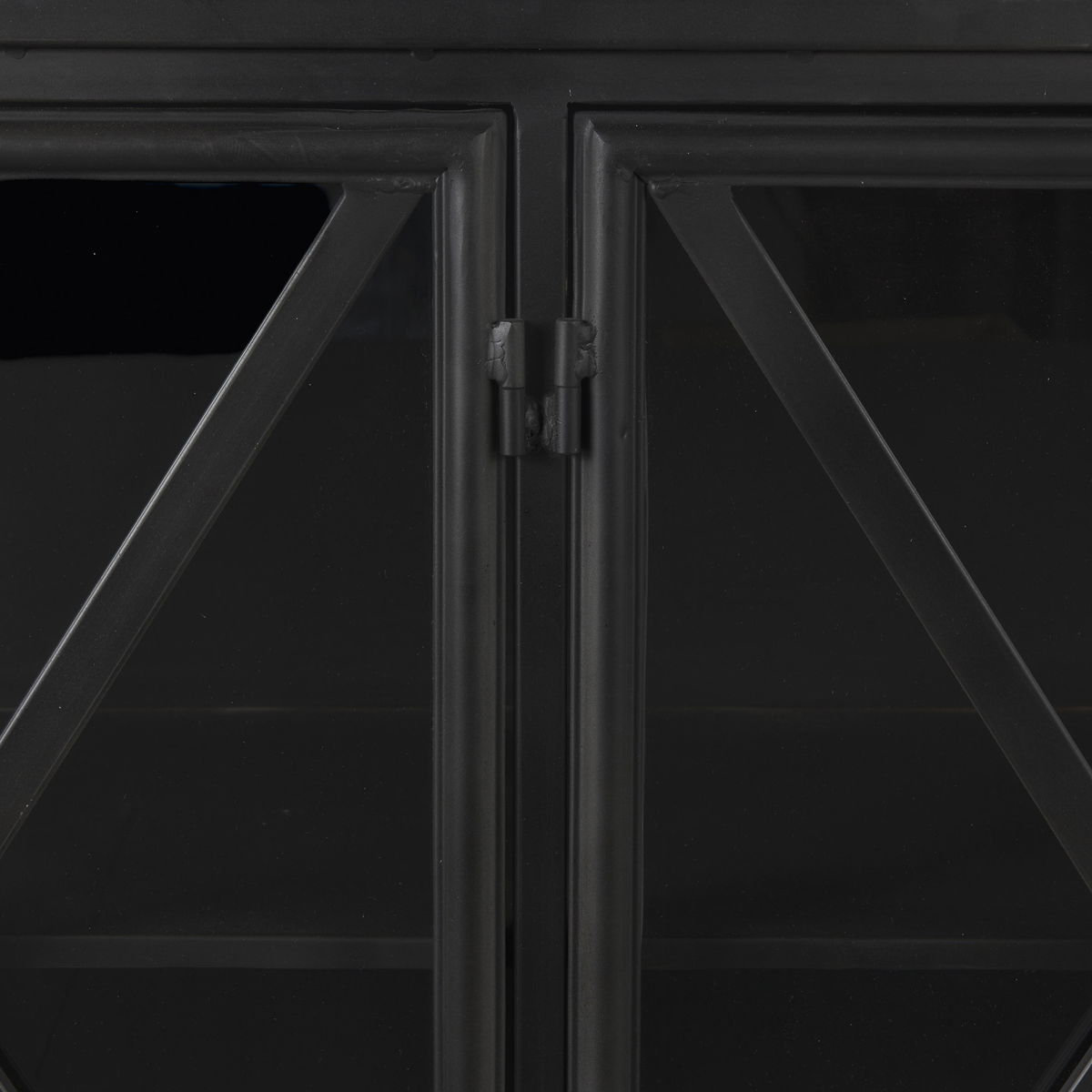 Poppy I 79x16 Black Metal With  Glass Door Sideboard, Sideboards & Buffet by Mercana, 79" length x 16" width x 33" height View 10