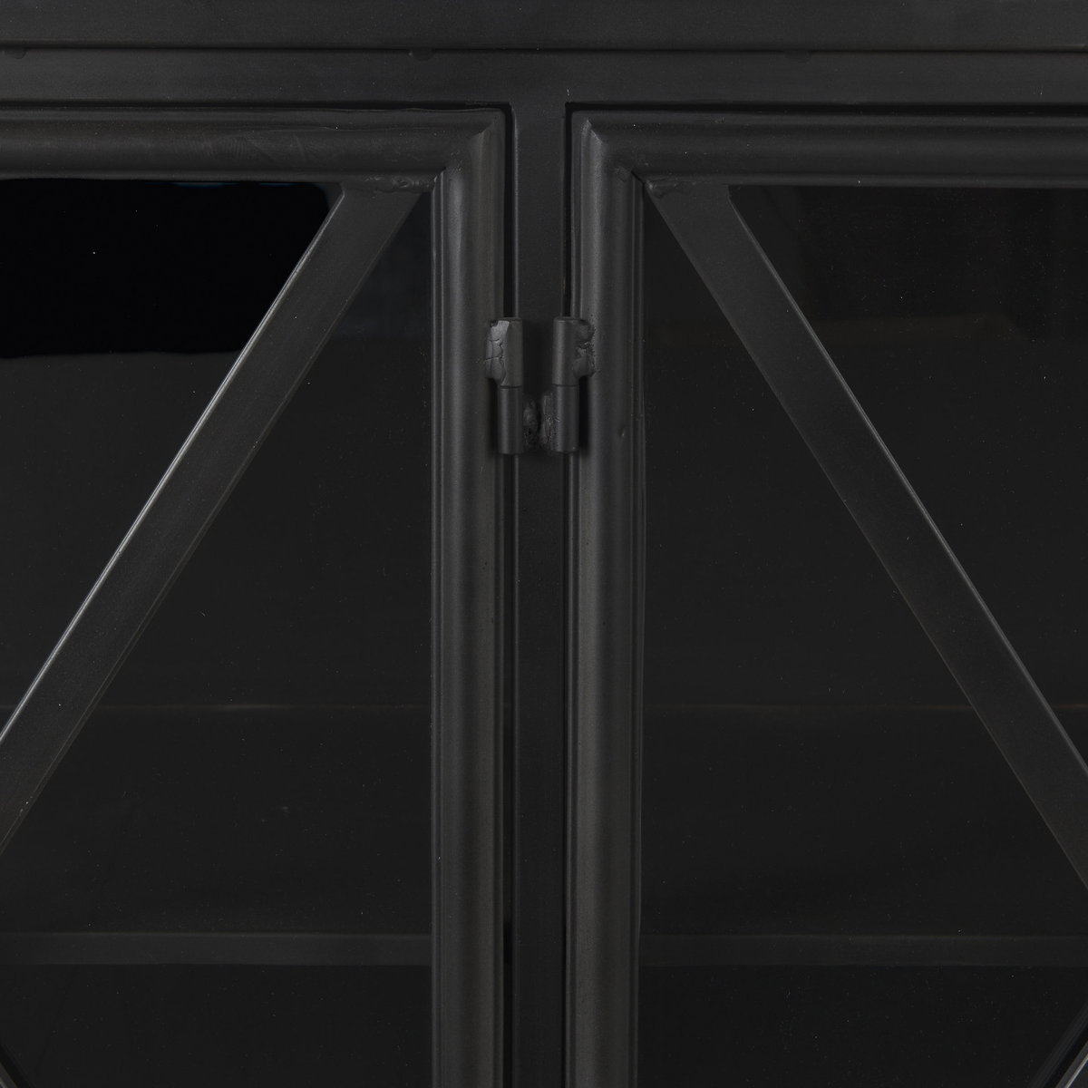 Poppy I 79x16 Black Metal With  Glass Door Sideboard, Sideboards & Buffet by Mercana, 79" length x 16" width x 33" height View 10