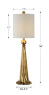 Paravani Metallic Gold Lamp, by Uttermost, 11" width x 3' height x 11" depth thumbnail 3