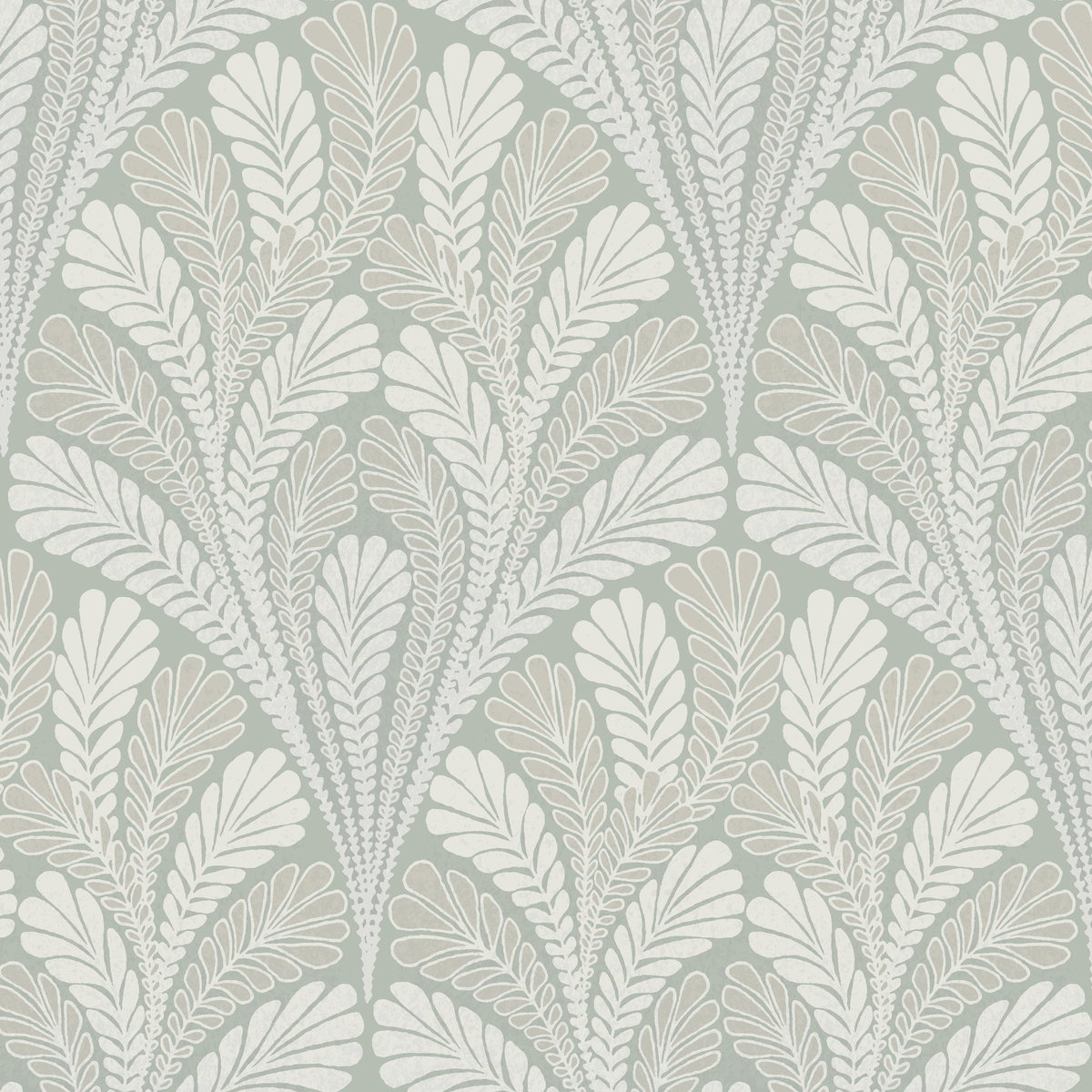 Shell Damask Green Wallpaper, by York Wall, 33' length x 1'8.5" width x 0.02" depth