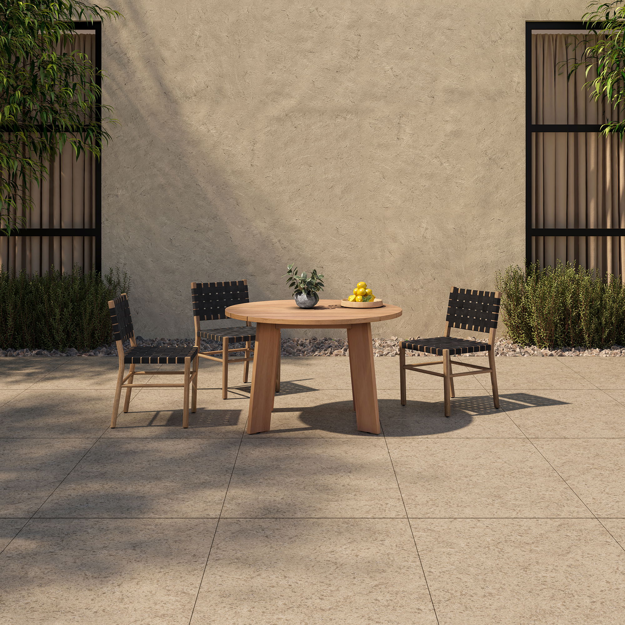 Delta Round Outdoor Dining Table Natural large image 