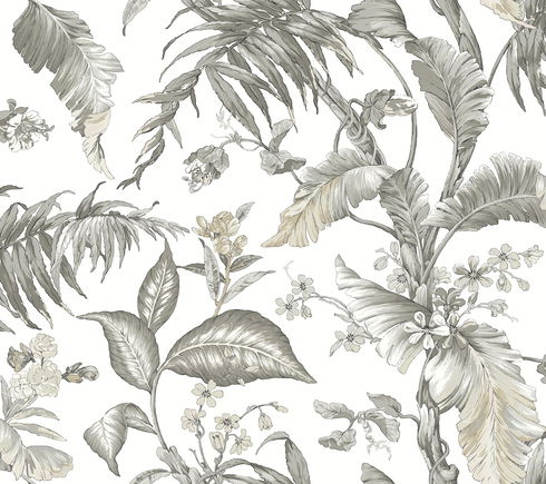 Fiji Garden White Peel & Stick Wallpaper