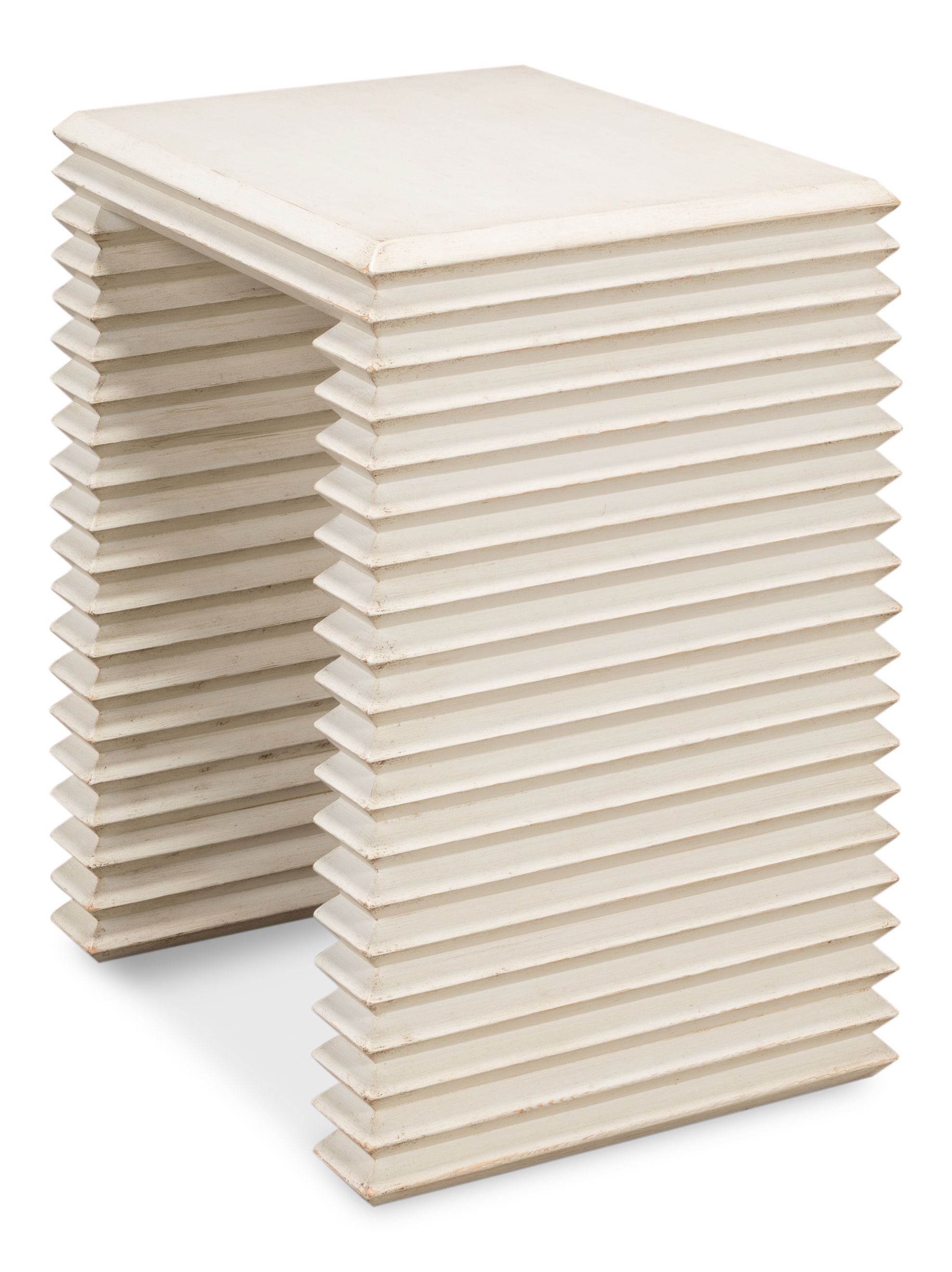 Stacked Side Table, Antique White large image 