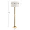 Hudson Gold Floor Lamp, by Uttermost, 19" width x 61.5" height x 19" depth thumbnail 3