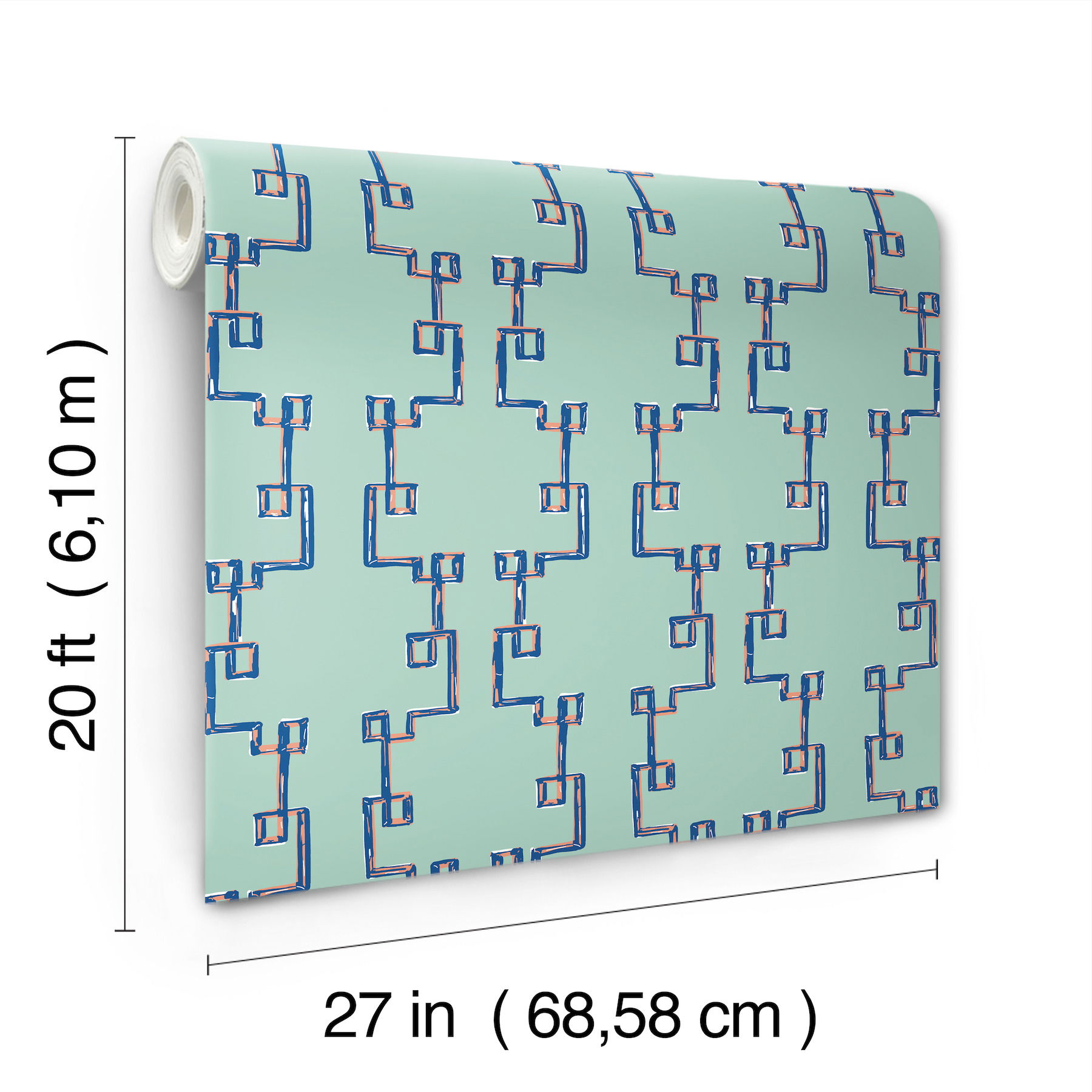 Bamboozled Sky Blue Peel & Stick Wallpaper large image 