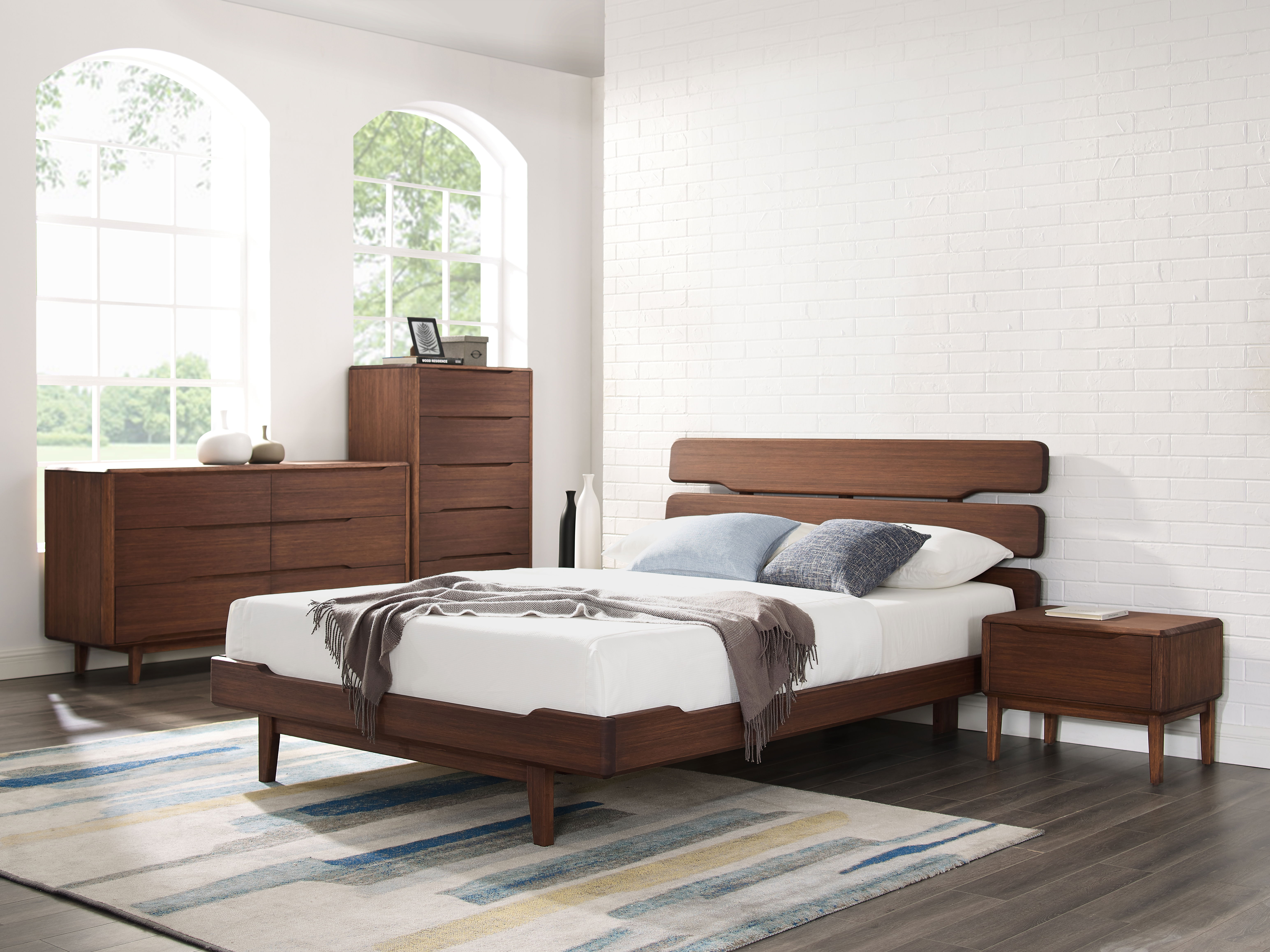 Currant Five Drawer High Chest, Oiled Walnut large image 