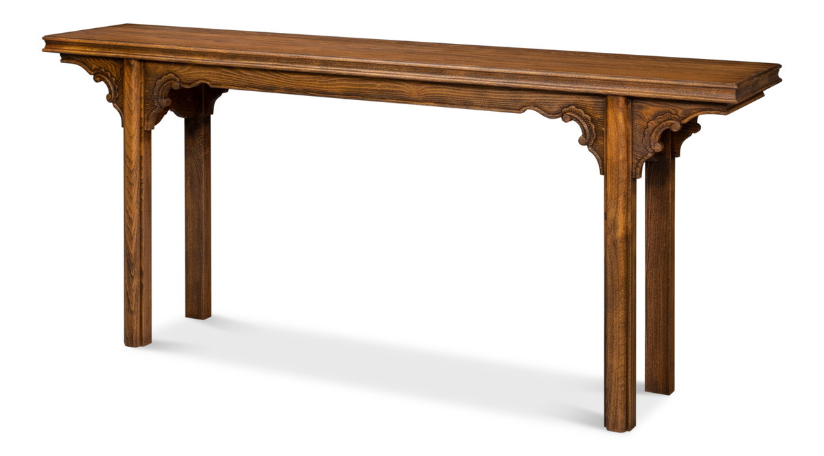 Equestrian Console Table, by Sarreid, 1'3" length x 6'4" width x 2'8" height View 1
