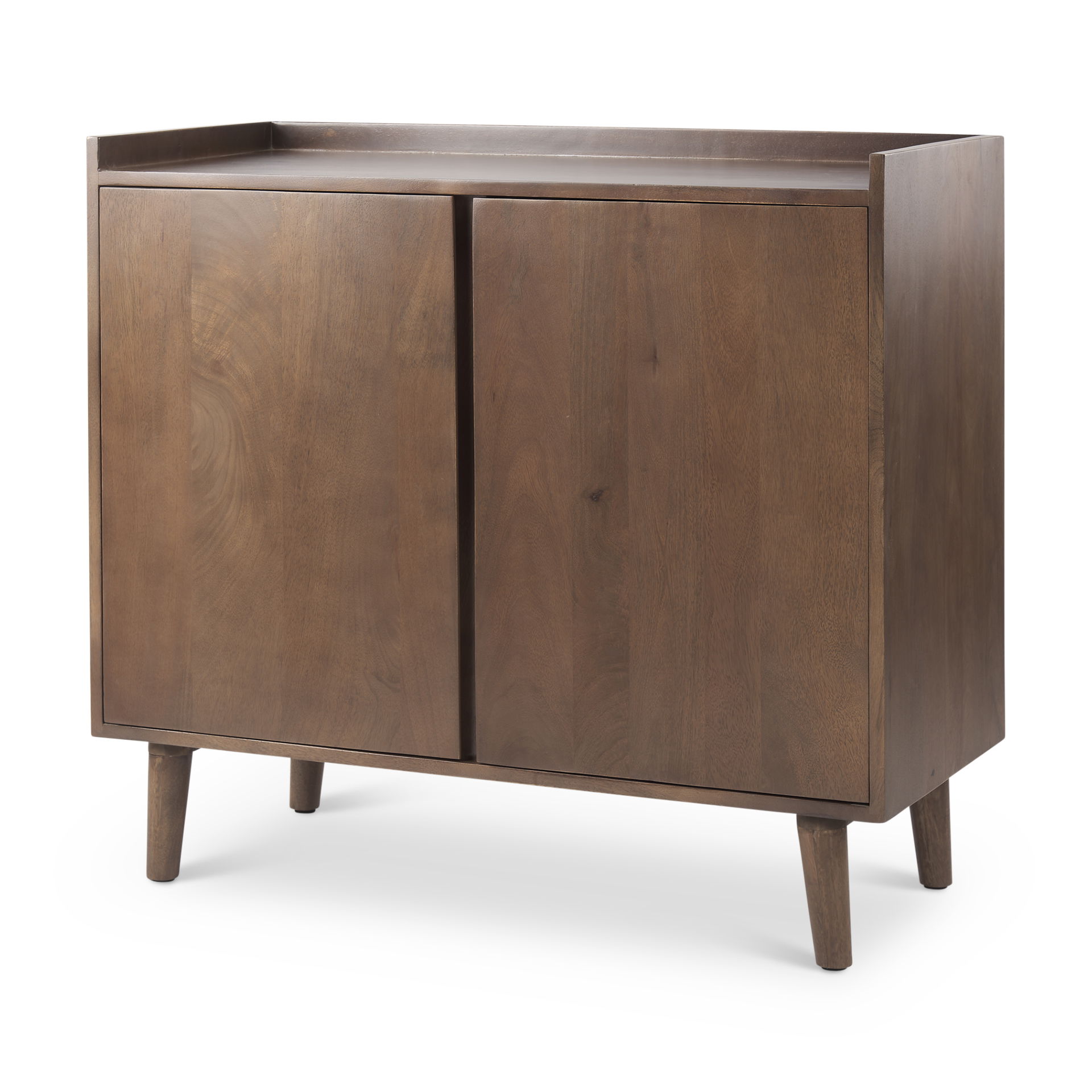 Lillie  Medium Brown Wood 2 Door Tray Top Accent Cabinet, Cabinets & Chest by Mercana, 36" length x 16" width x 32" height View 1