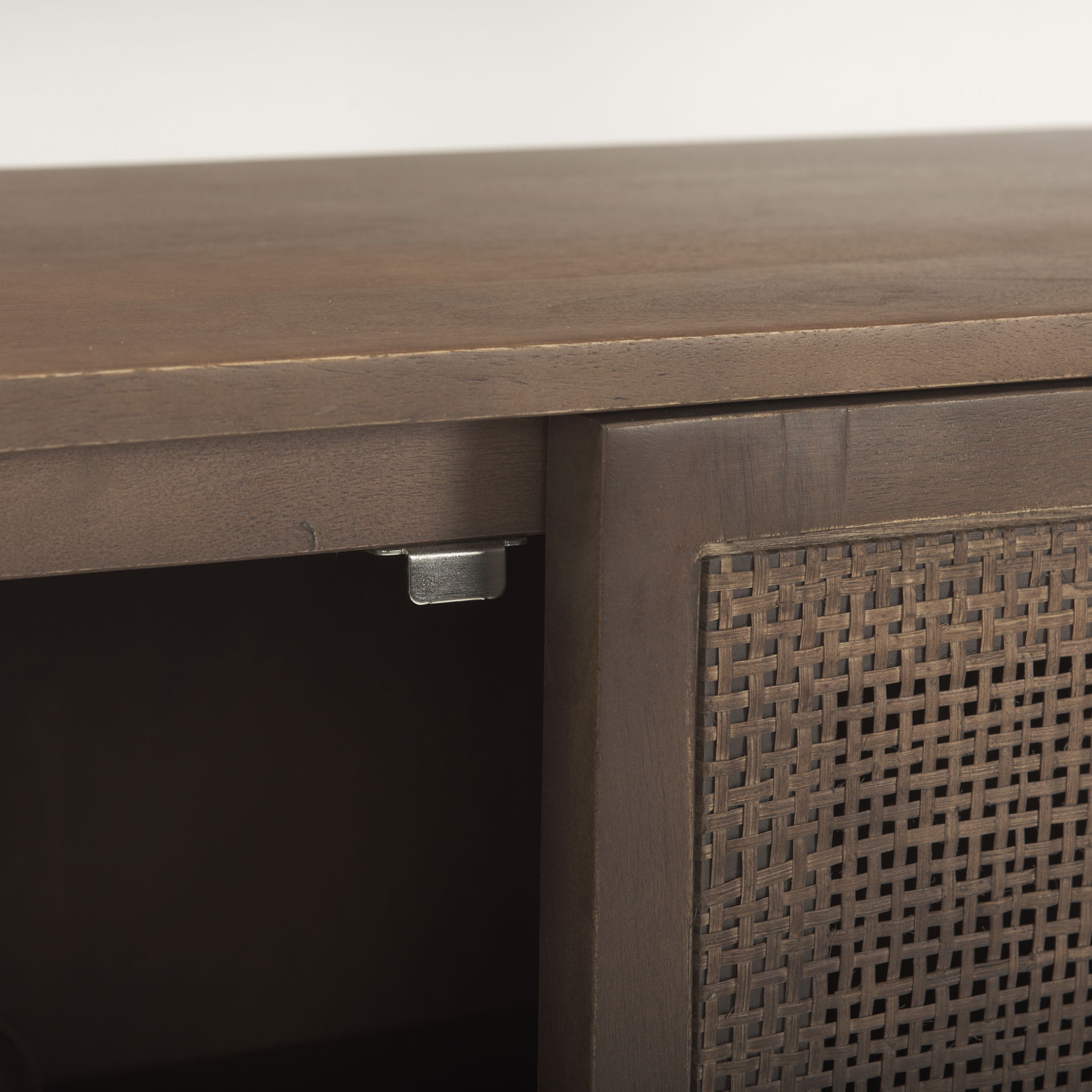 Grier Medium Brown Wood with Cane 2 Door Accent Cabinet large image 