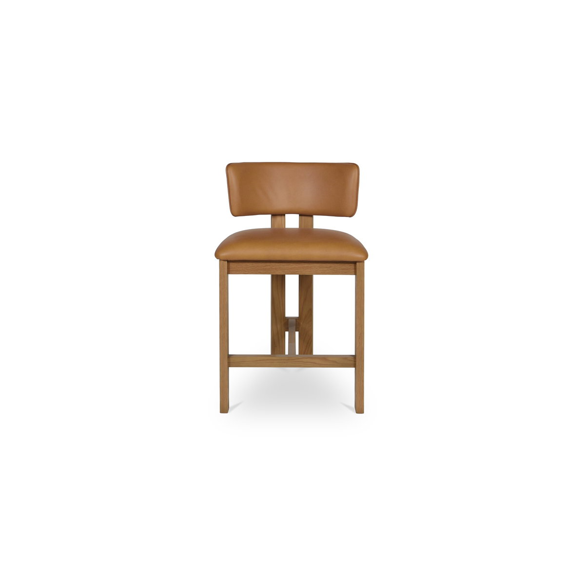 Morel Counter Stool Brown Leather, Counter & Bar Stool by Moe's Home, 21.25" width x 35.43" height x 22.04" depth View 1