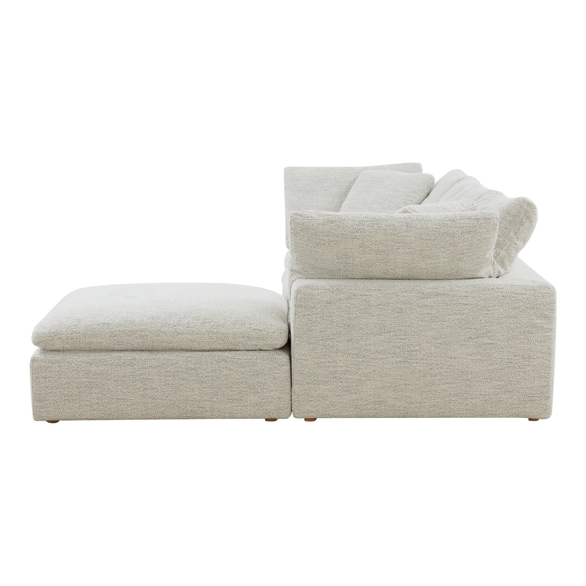 Clay Lounge Modular Sectional Coastside Sand, Sectional Sofa by Moe's Home, 133.5" width x 32" height x 89" depth View 5