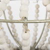 Phillum (29'x37') Silver Metal Chassis and White Wood Beaded Six Bulb Chandelier thumbnail 6