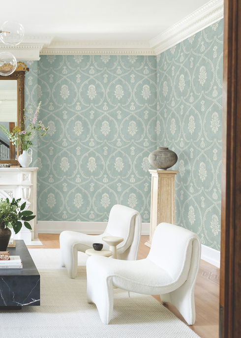 Royal Damask Jade Wallpaper
