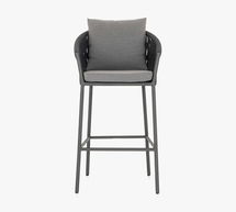 Online Designer Patio Darley Outdoor Bar Stool, Charcoal & Bronze