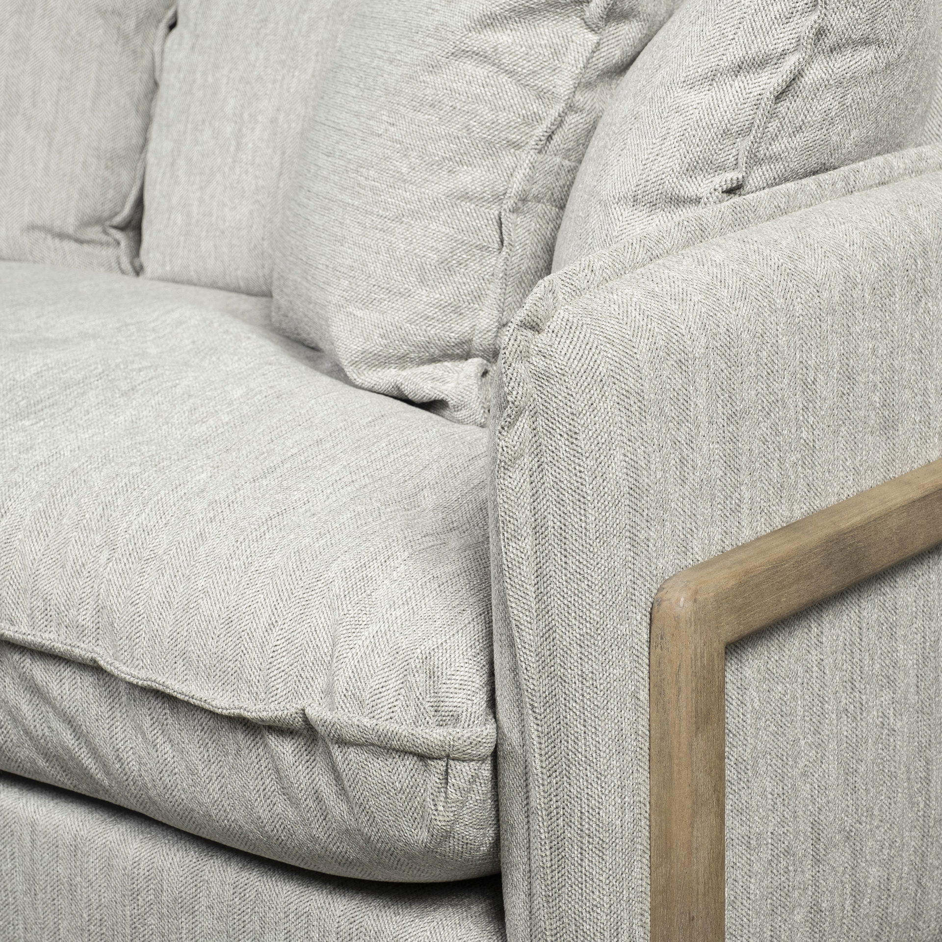 Roy I 84' Frost Gray Upholstered Three Seater Sofa large image 