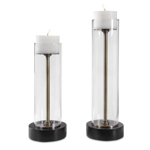 Charvi Glass Candleholders, Set/2