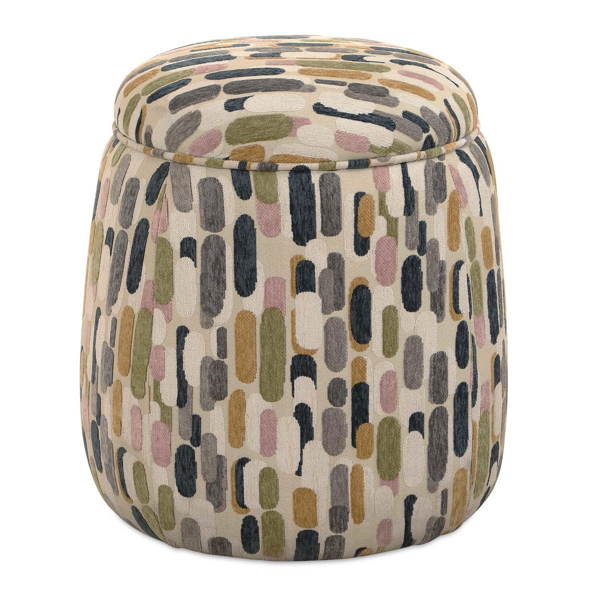 Arem Upholstered Multi-Color Ottoman, by Uttermost, 18.5" width x 19.5" height x 18.5" depth View 1