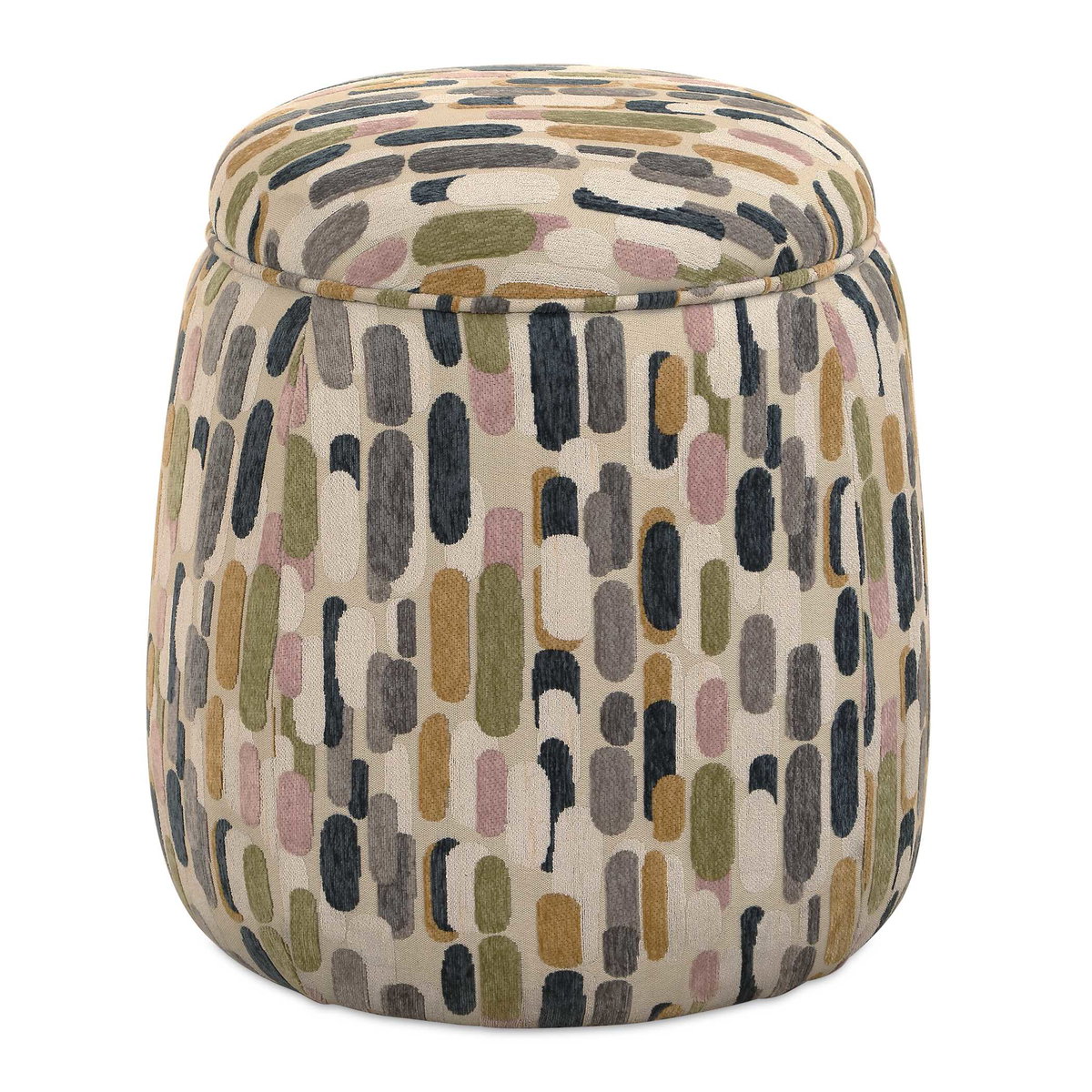 Arem Upholstered Multi-Color Ottoman, by Uttermost, 18.5" width x 19.5" height x 18.5" depth View 1