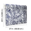 Oahu Fronds Blue Peel & Stick Wallpaper, by York Wall, 20' length x 2'3" width x 0.02" depth thumbnail 8