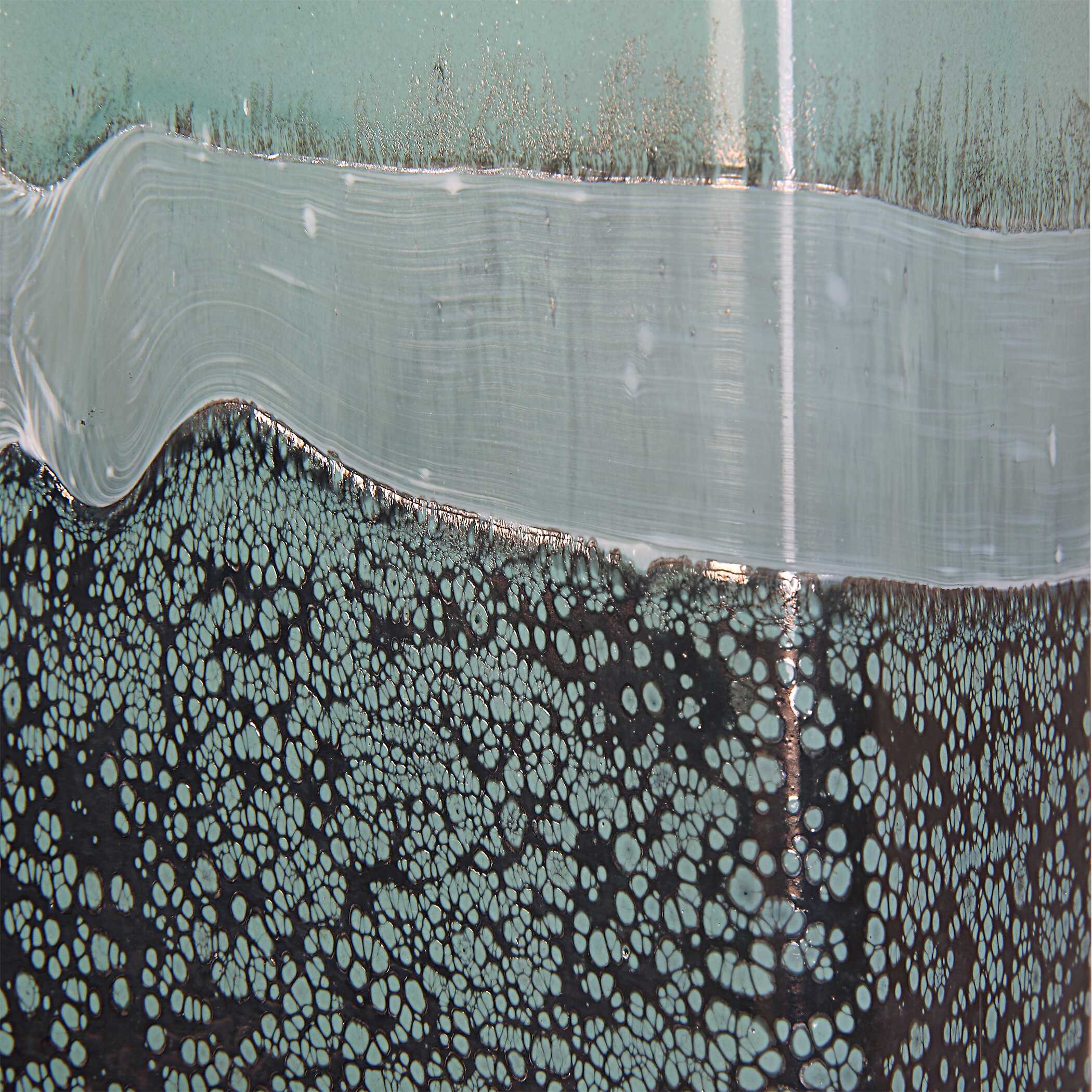 Fuze Aqua & Bronze Vases Set Of 2, Decorative by Uttermost, 6" width x 14.25" height x 3" depth View 5