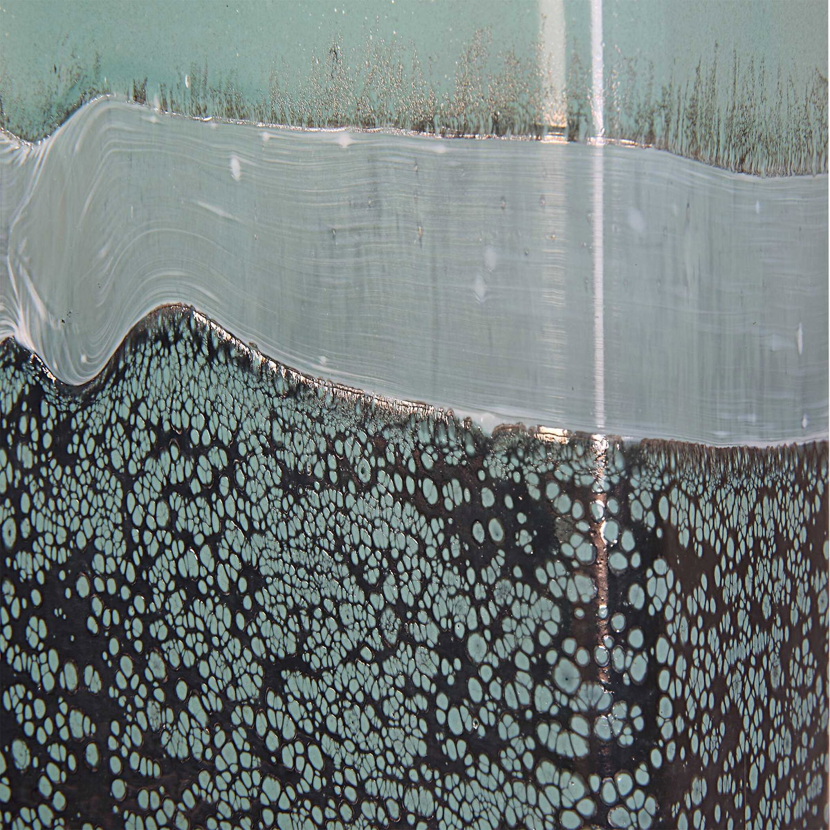 Fuze Aqua & Bronze Vases Set Of 2, Decorative by Uttermost, 6" width x 14.25" height x 3" depth View 5