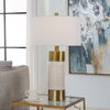 Adelia Ivory & Brass Table Lamp thumbnail 1