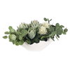 Protea Blooms White Bowl Centerpiece, Artificial Plants & Flower by Uttermost, 24" width x 12" height x 16" depth thumbnail 5