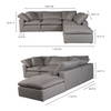 Terra Condo Dream Modular Sectional Light Grey, Sectional Sofa by Moe's Home, 114" width x 32" height x 114" depth thumbnail 5