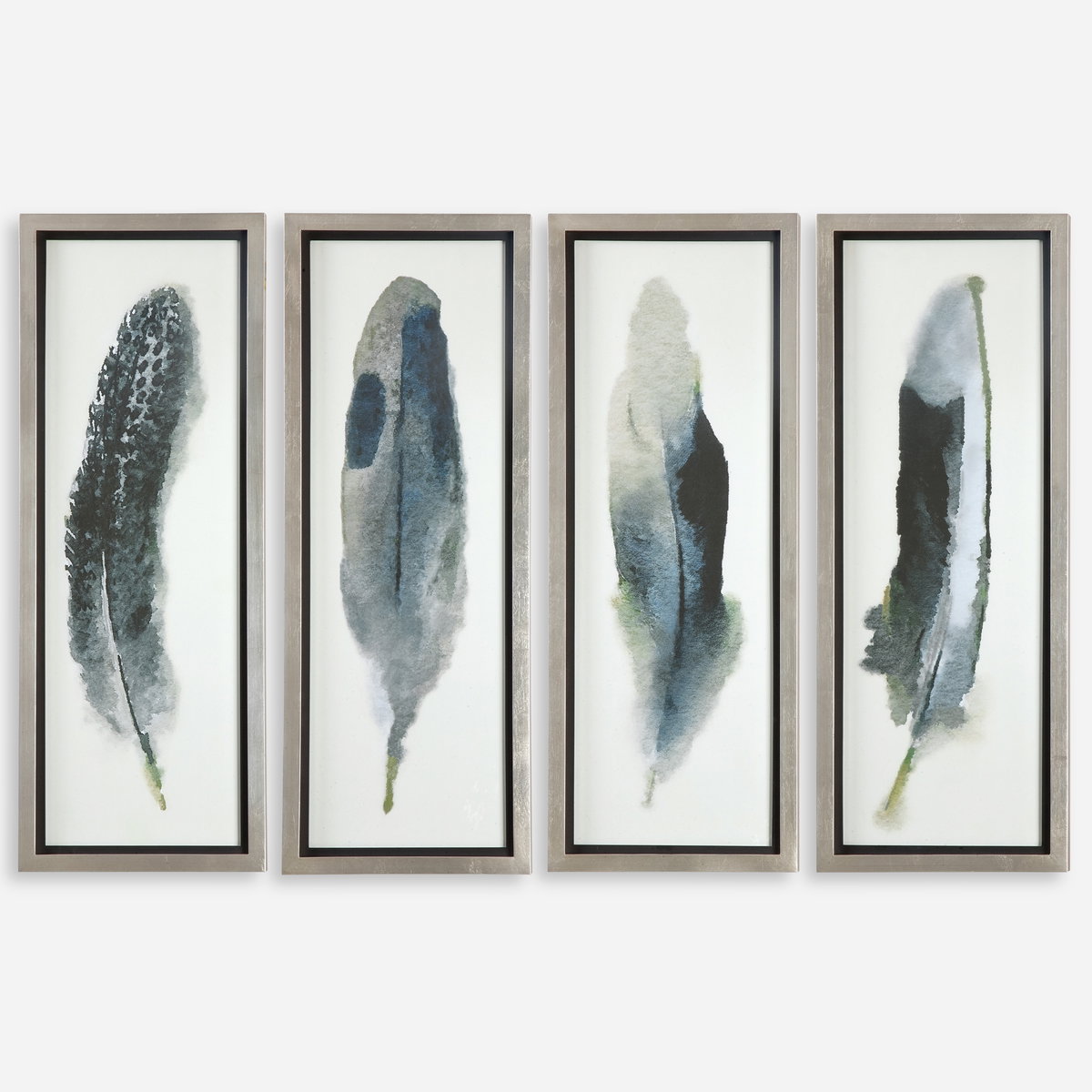 Feathered Beauty Prints Set/4, Art by Uttermost, 14.12" width x 38.12" height x 1.75" depth View 1