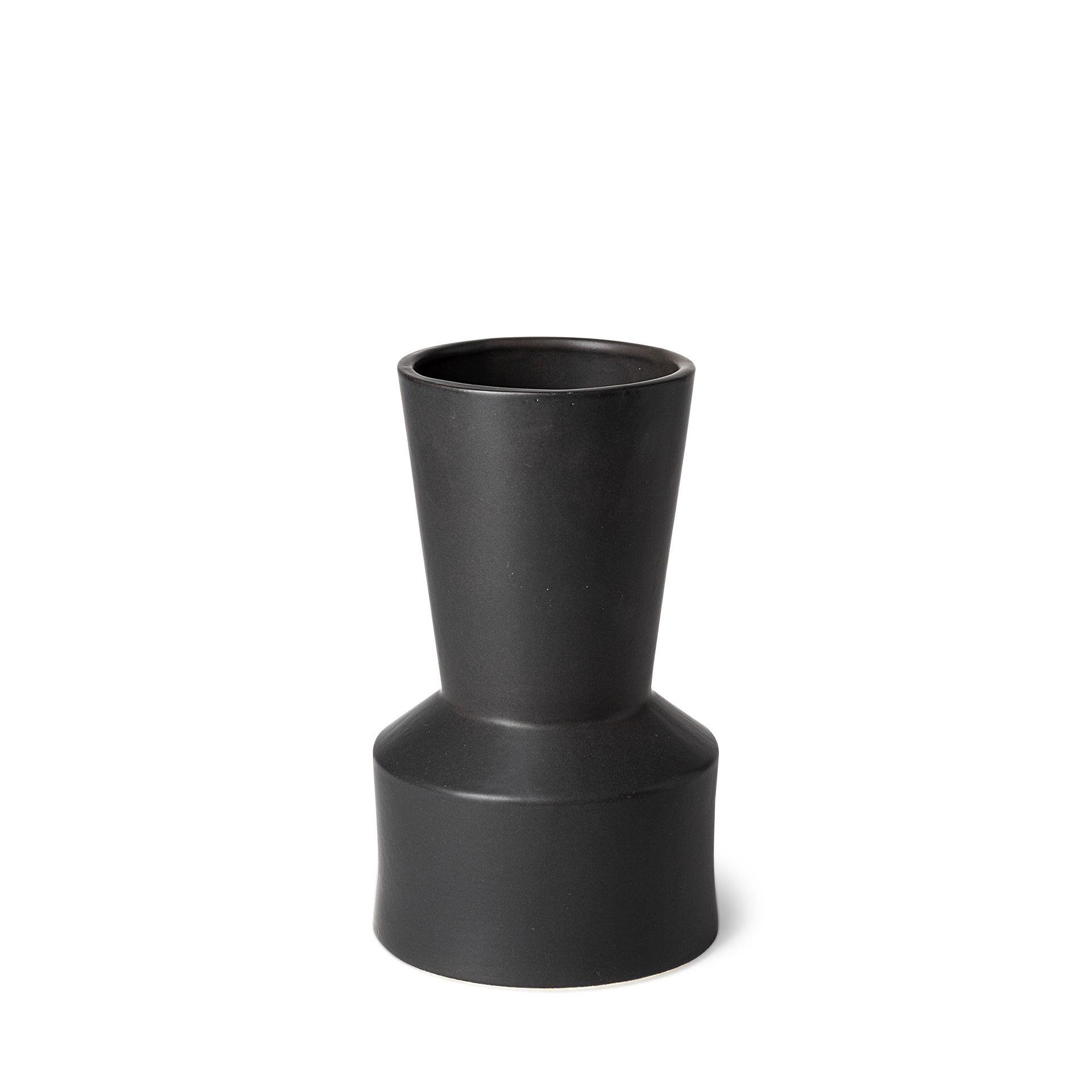 Laforge Black Ceramic Vase, by Mercana, 5.51" length x 5.51" width x 9.45" height View 1