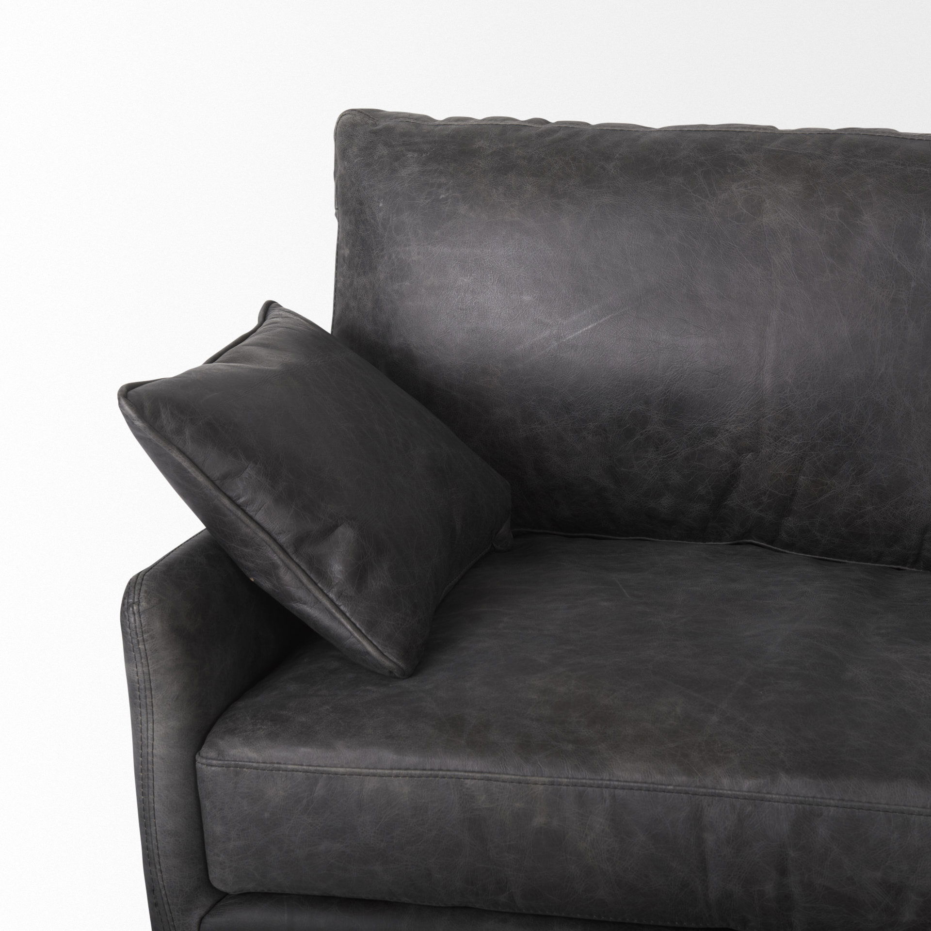 Cochrane 82L x 33W x 32.3 Black Leather Three Seater Sofa large image 