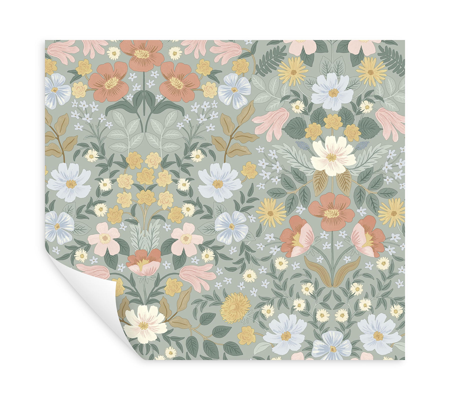 Bramble Garden Sage Peel & Stick Wallpaper large image 