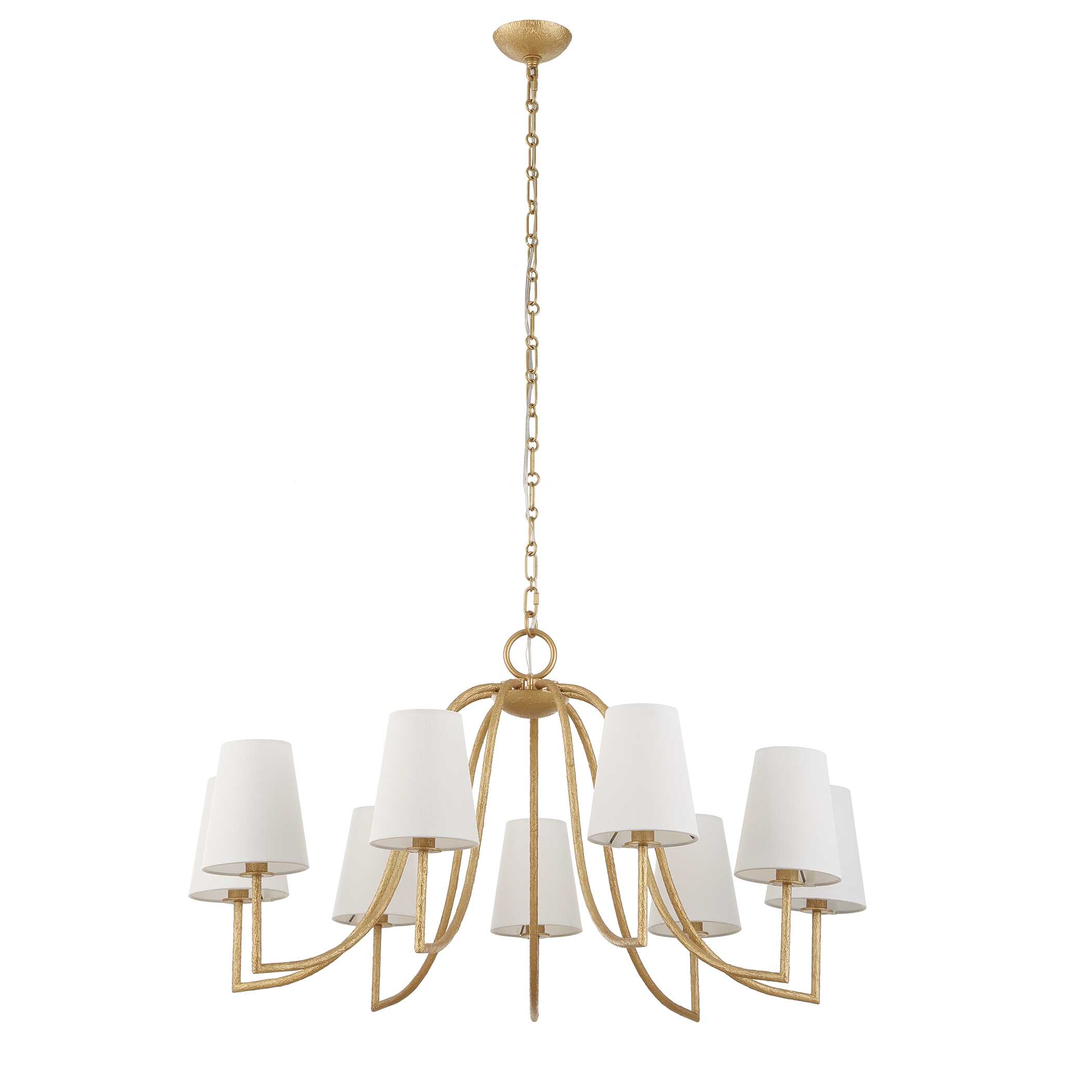 Seville 9 Light Gold Chandelier, Ceiling Light by Uttermost, 21.62" height x 42" diameter View 7