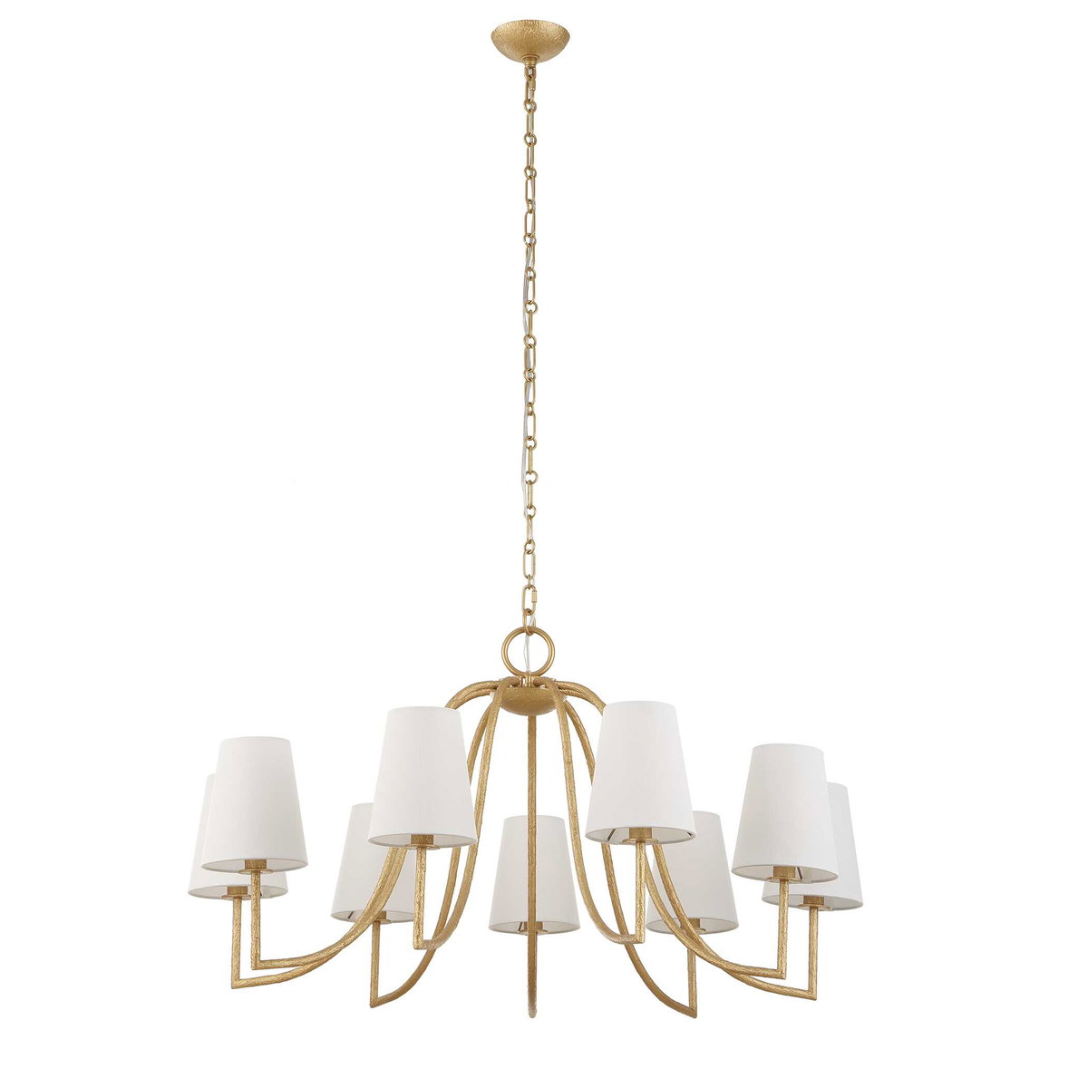 Seville 9 Light Gold Chandelier, Pendant by Uttermost, 21.62" height x 42" diameter View 7