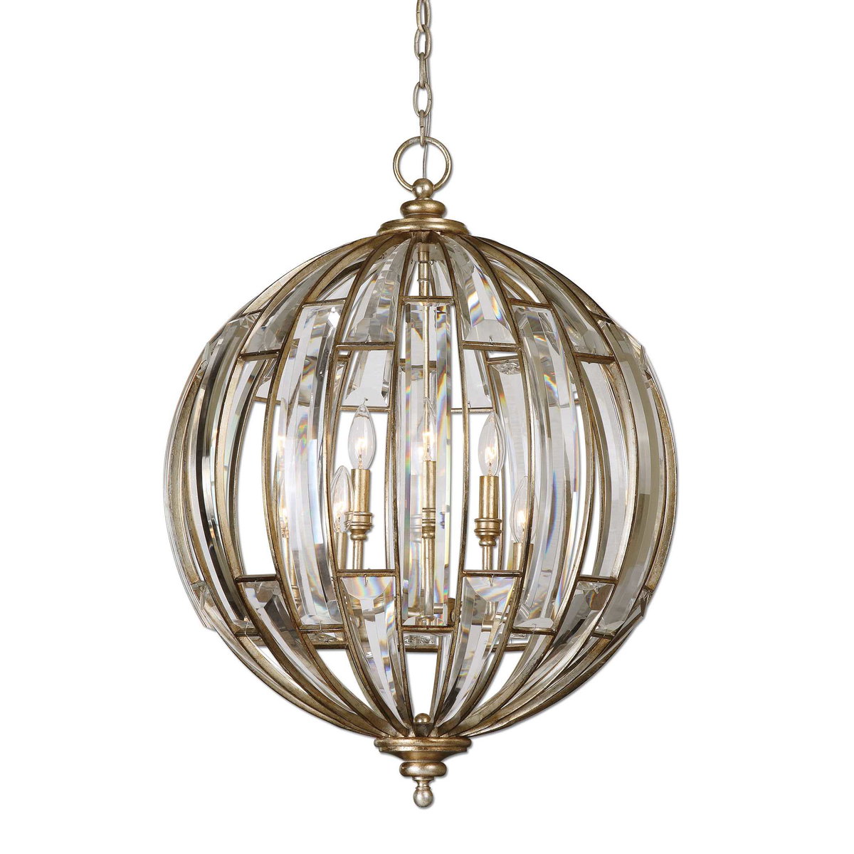 Vicentina 6 Light Sphere Pendant, by Uttermost, 2'4.75" height x 1'10" diameter View 1