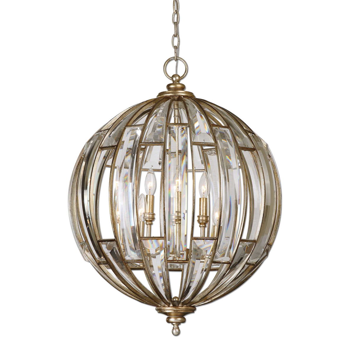 Vicentina 6 Light Sphere Pendant, by Uttermost, 28.75" height x 22" diameter View 1