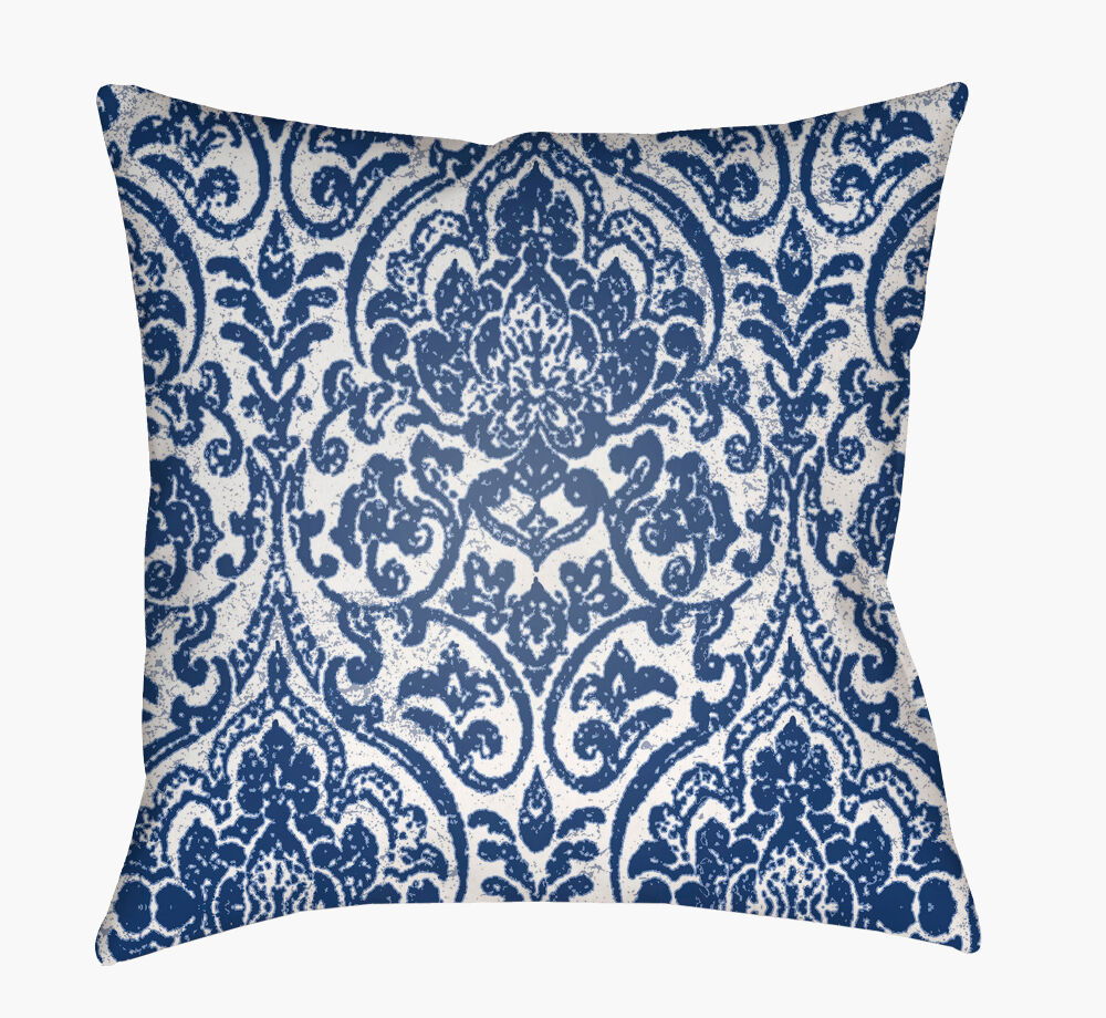 Indigo Blues Accent Pillow, Decorative Pillow by Surya, 18" length x 18" width