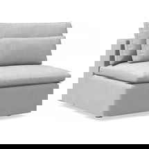 Online Designer Bedroom Harmony Modular Armless Single, Down, Performance Coastal Linen, Frost Gray