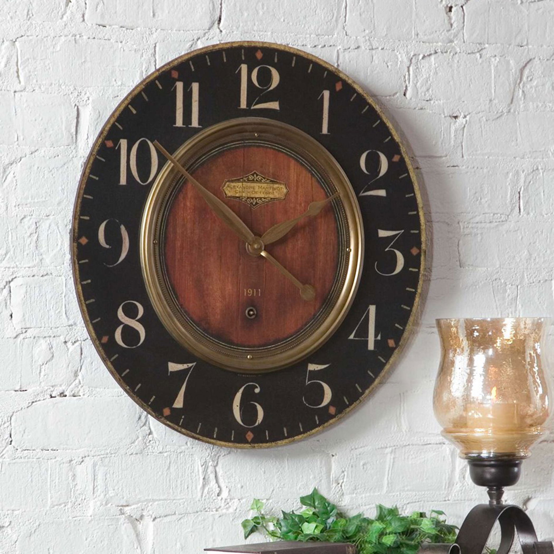 Alexandre Martinot 23' Clock, by Uttermost, 22.5" width x 22.5" height x 2" depth View 2