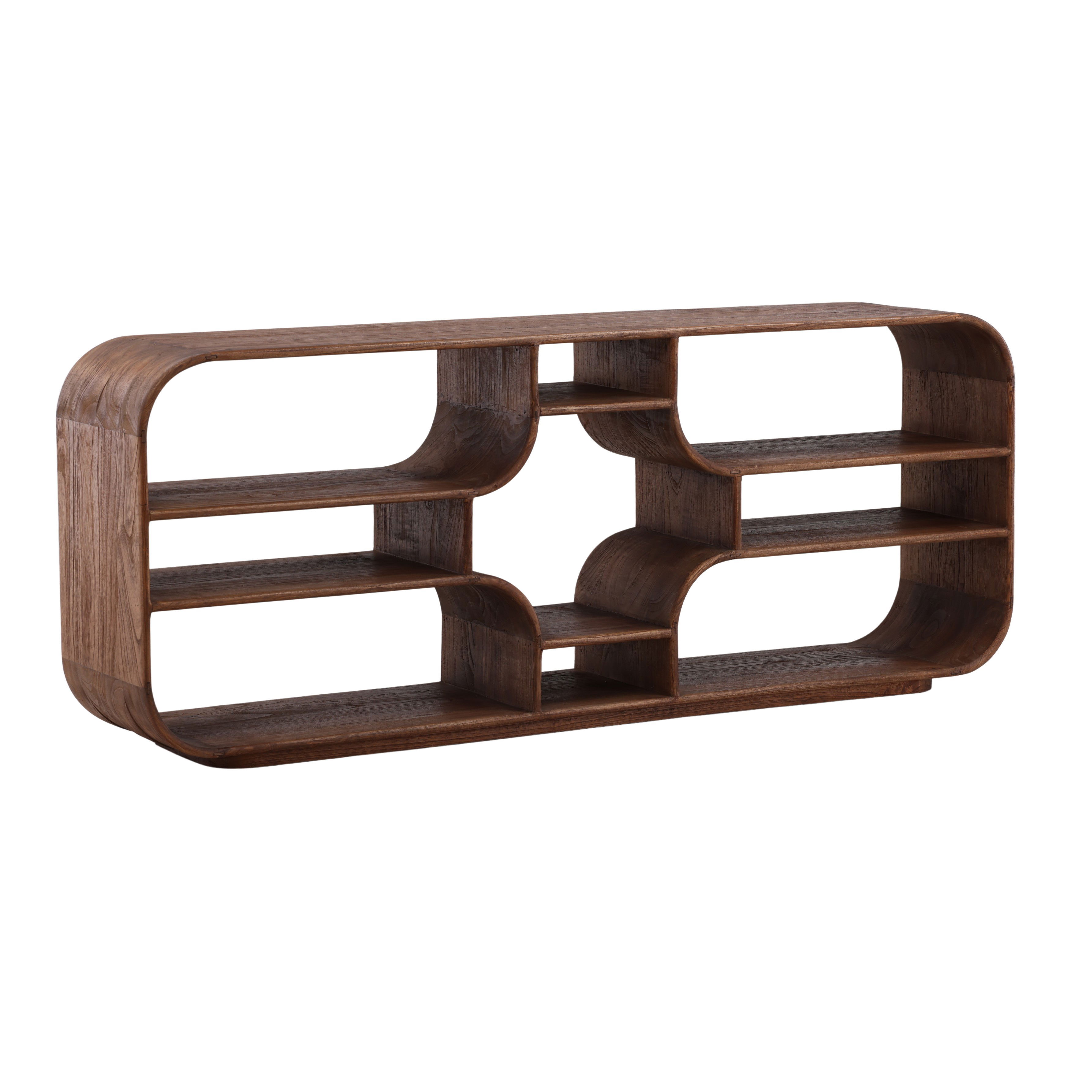 Gaetan Bookcase Brown 79', Shelving & Bookcase by Dovetail, 78.7" width x 31.5" height x 15.7" depth View 1