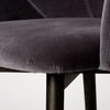 Ronald Curved Back Dining Side Chair | Grey Velvet with Black Wood, Dining Chair by Mercana, 23.25" length x 21.75" width x 32.25" height thumbnail 11