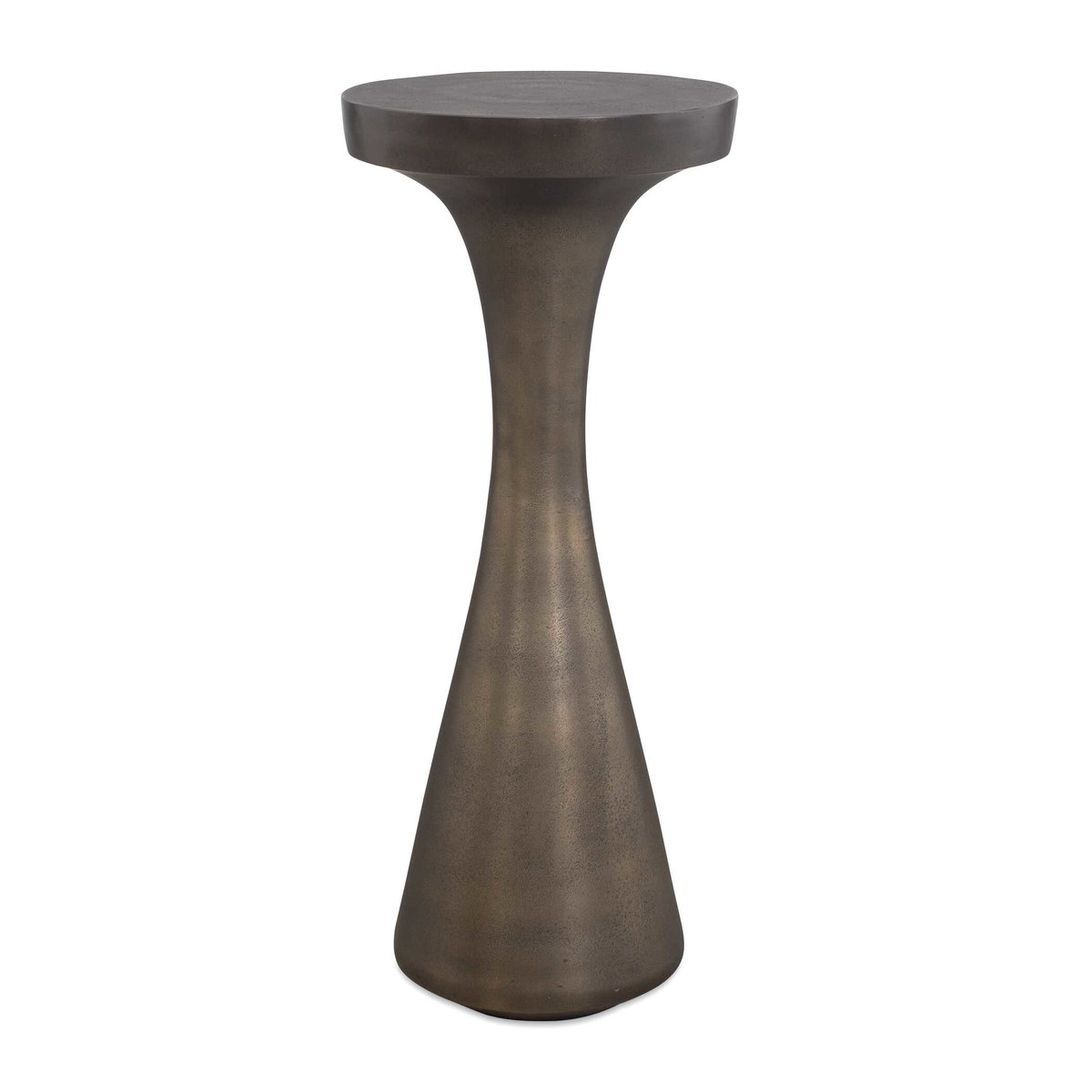 Miko Indoor-Outdoor Bronze Drink Table, Outdoor Table by Uttermost, 10" width x 2' height x 10" depth View 1