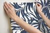 Bali Leaves Blue Peel & Stick Wallpaper thumbnail 6