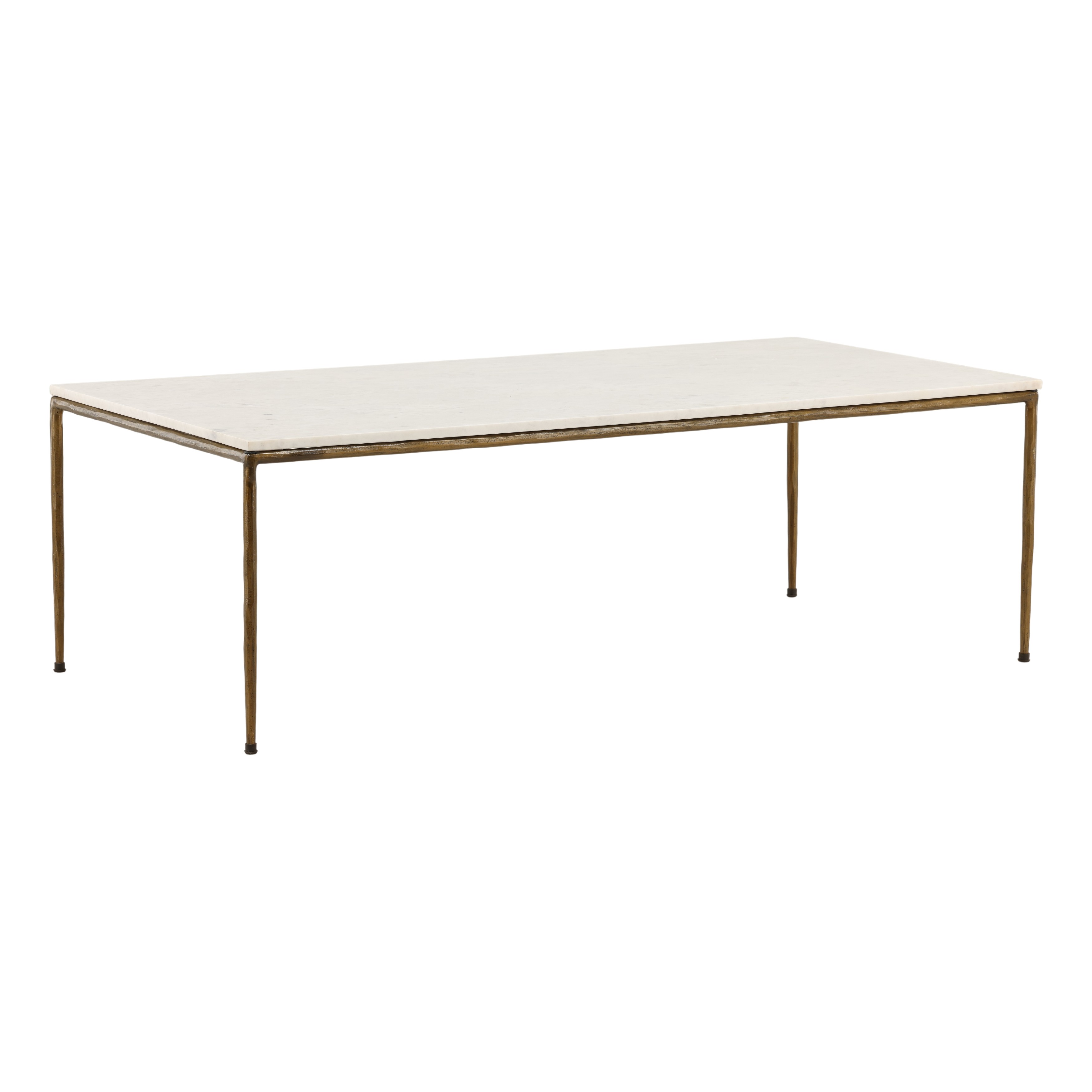 Perugia Coffee Table White, by Dovetail, 55" width x 18" height x 28" depth View 1