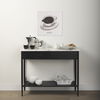 Amika White Marble Top Black Metal Base Console Table thumbnail 1